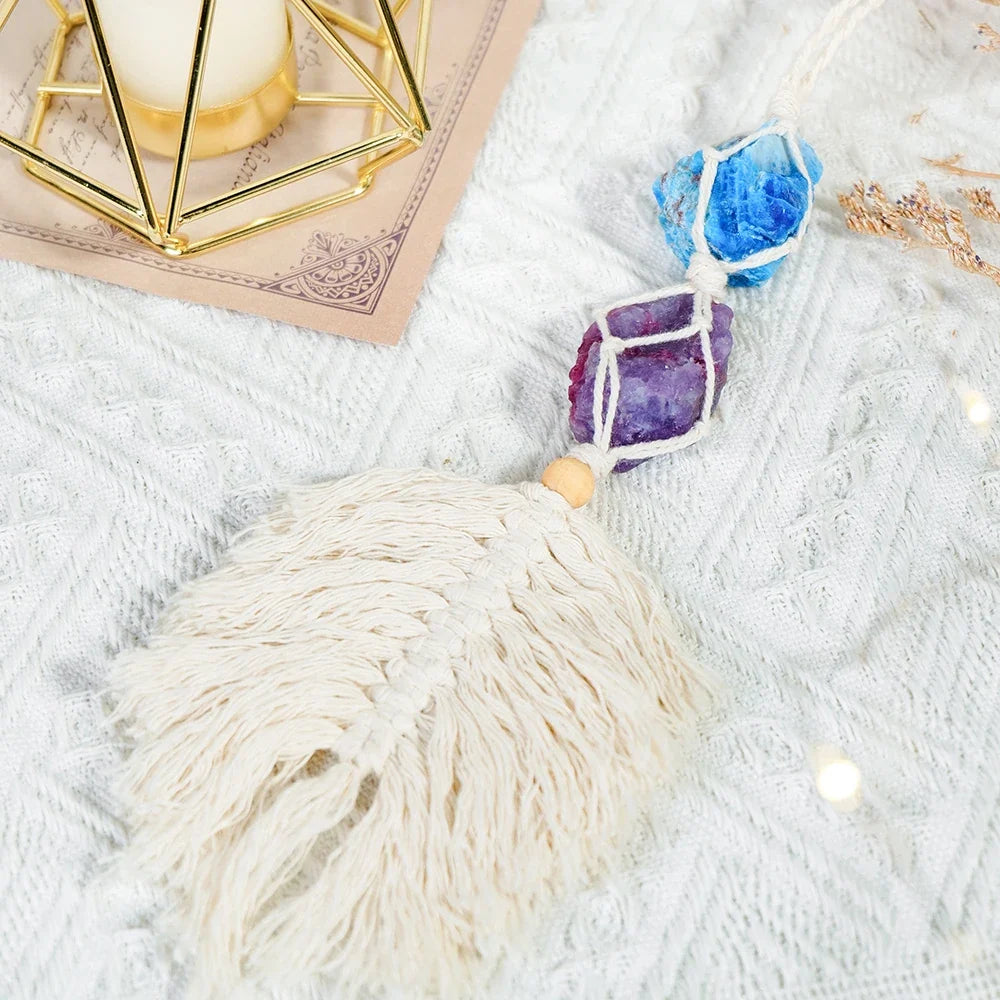 Crystal Macramé Hanging Decor for Bohemian Windows