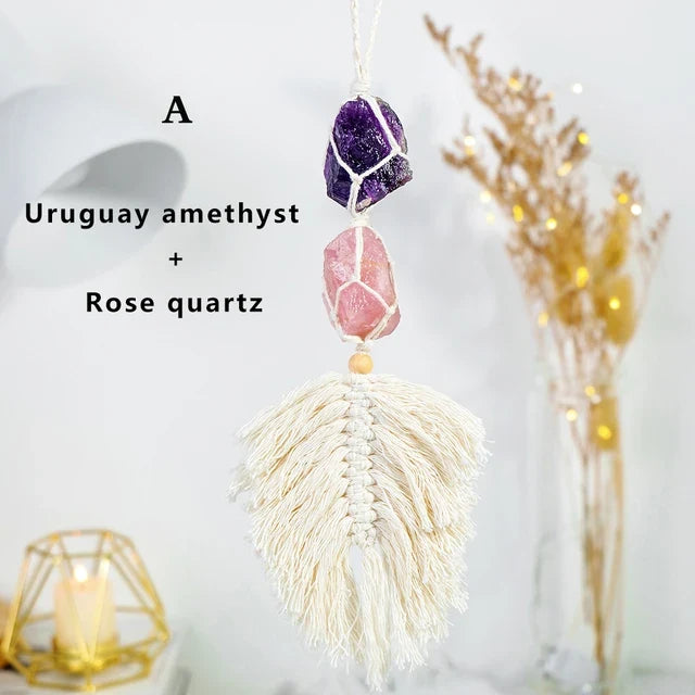 Crystal Macramé Hanging Decor for Bohemian Windows