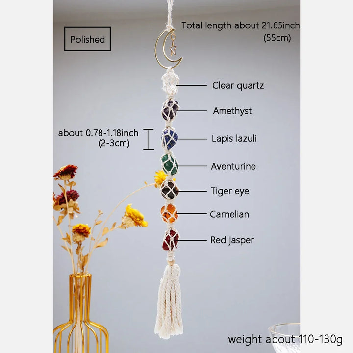 Seven Gemstone Car Pendant for Colorful Boho Decor