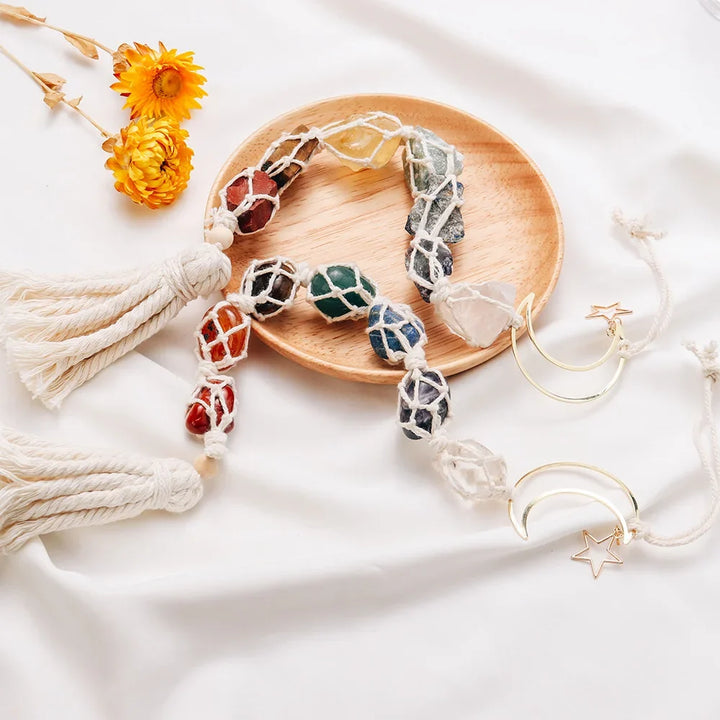 Seven Gemstone Car Pendant for Colorful Boho Decor
