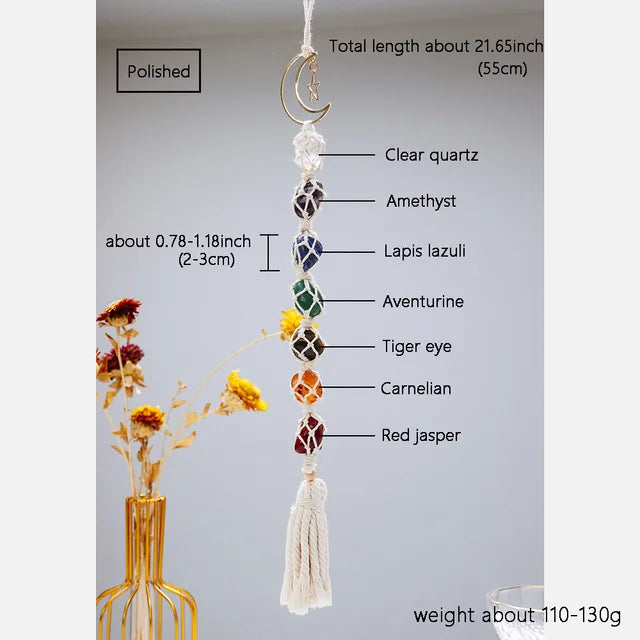 Seven Gemstone Car Pendant for Colorful Boho Decor