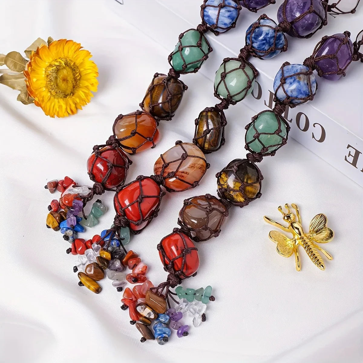 Natural Crystal Car Hanging Ornament, Seven Colors