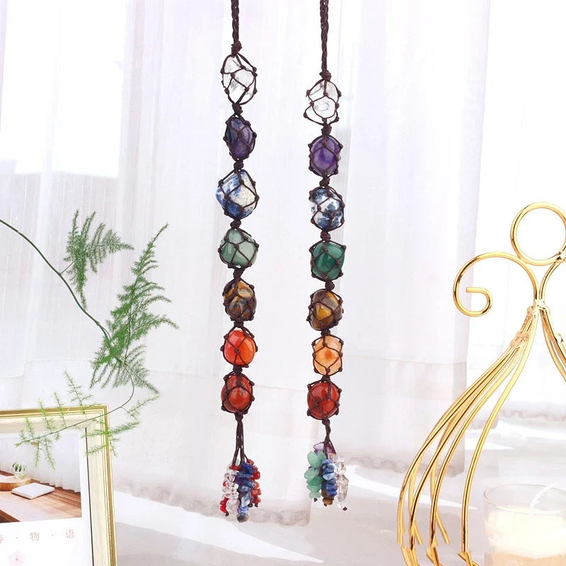 Natural Crystal Car Hanging Ornament, Seven Colors
