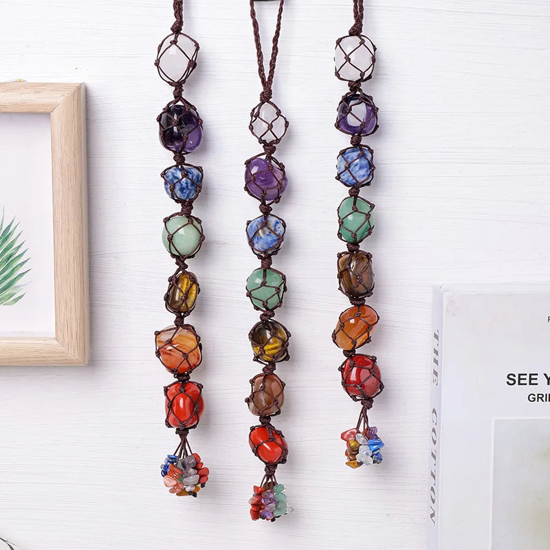 Natural Crystal Car Hanging Ornament, Seven Colors