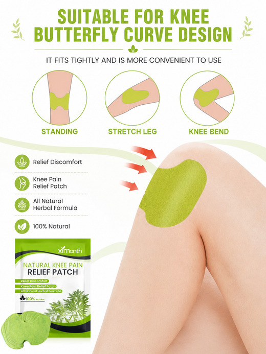 Natural Knee Pain Relief Patch — Butterfly‑Curve Ergonomic