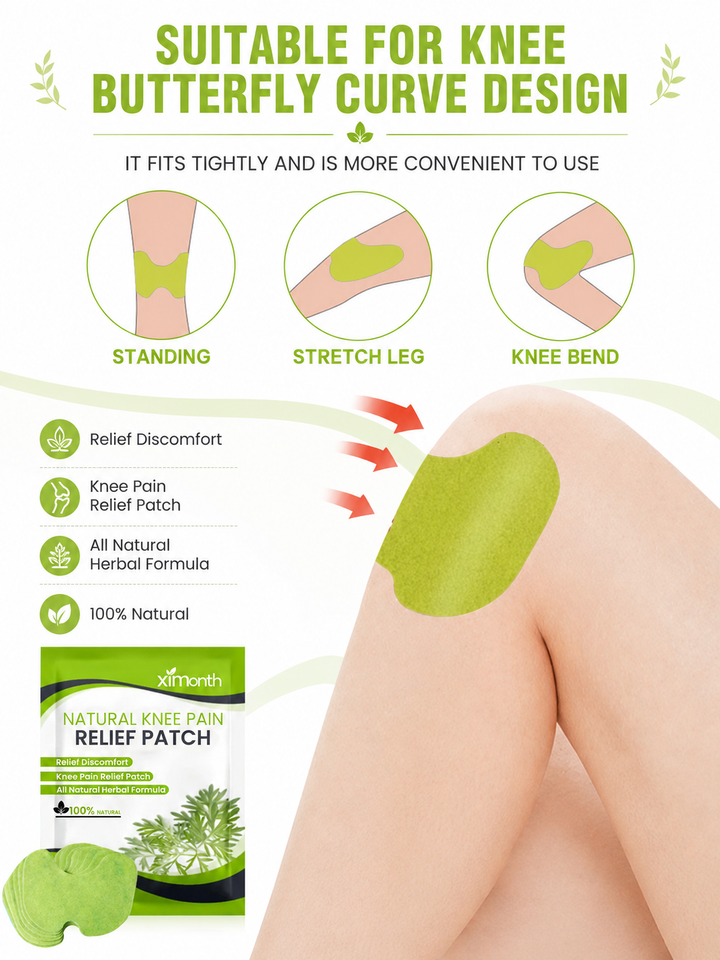 Natural Knee Pain Relief Patch — Butterfly‑Curve Ergonomic