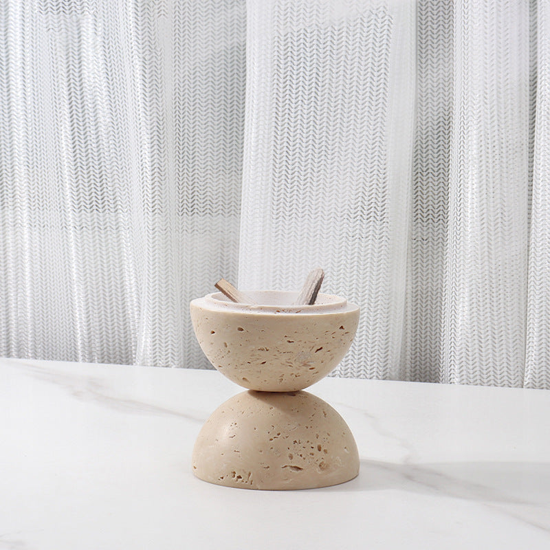 Natural Travertine Incense Burner for Calm, Clean Rituals