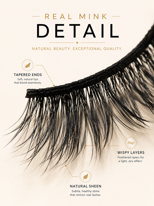 100% Mink False Eyelashes — Natural Lashes, Dramatic Volume