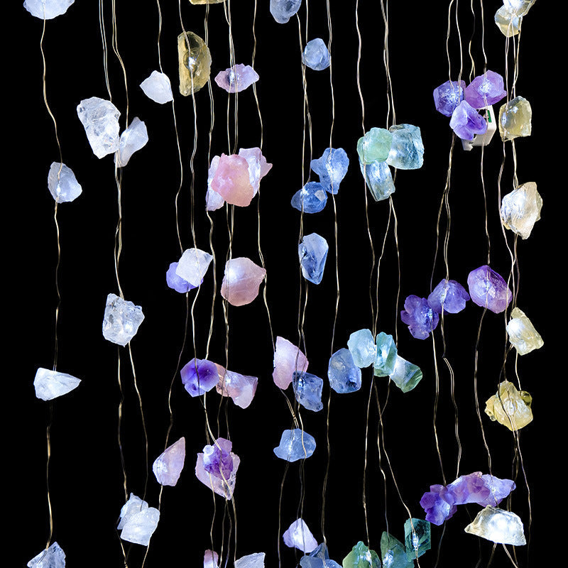 Pink Amethyst Crystal String Lights for Cozy Room Decor