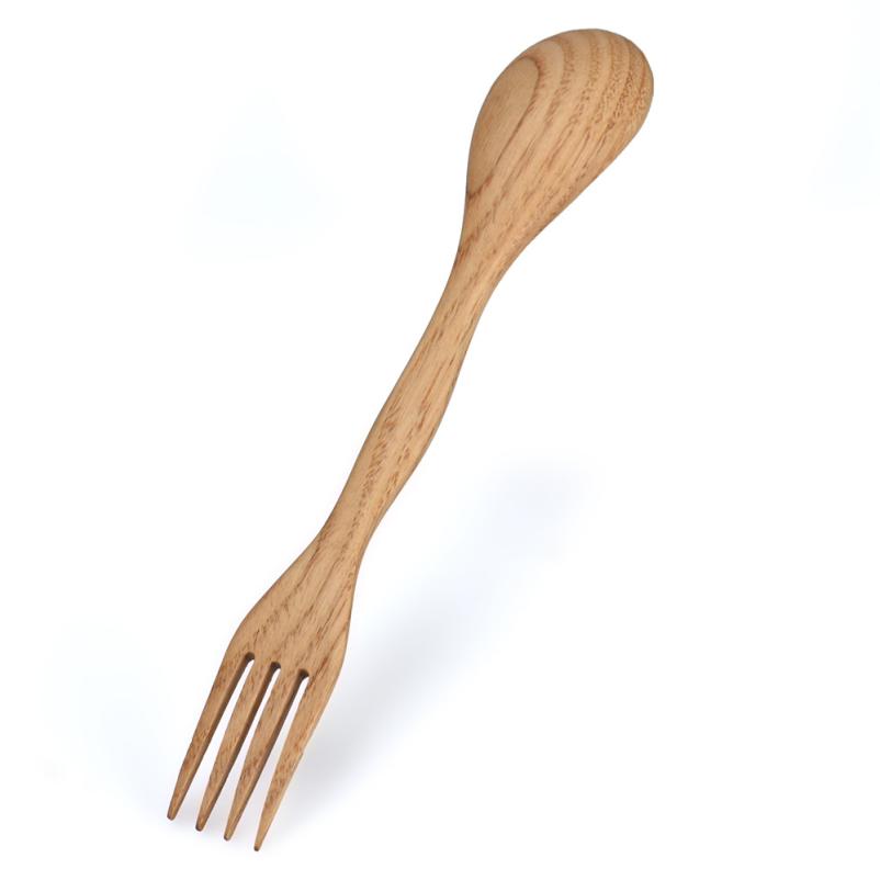 Natural Wood Spork: Spoon and Fork Combined for Travel