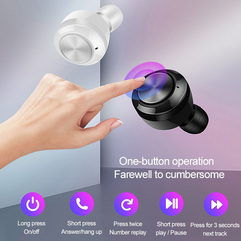 Wireless Earbuds with LED Battery Display, IPX5 Sweat Proof