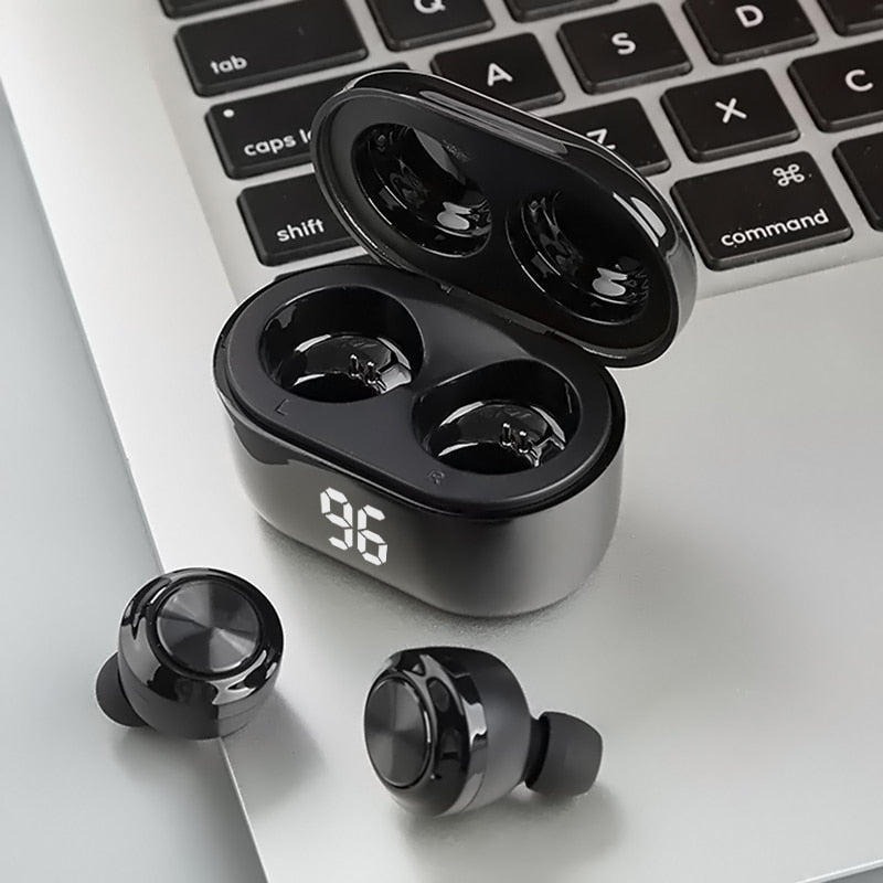 Wireless Earbuds with LED Battery Display, IPX5 Sweat Proof