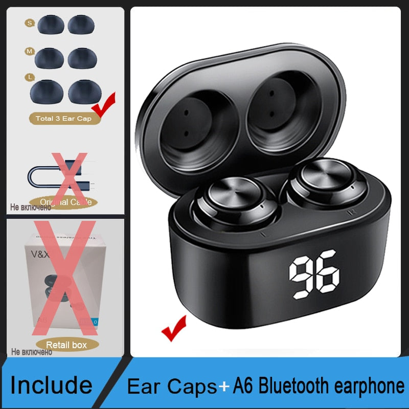 Wireless Earbuds with LED Battery Display, IPX5 Sweat Proof