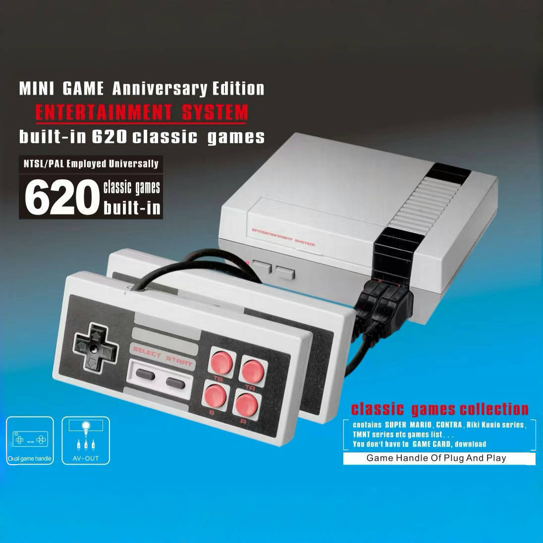NES620 Retro Game Console With 620 Built-In Games