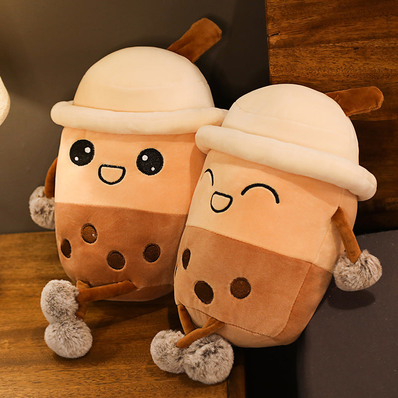 Milk Tea Plush Pillow for Cozy Café Character Décor