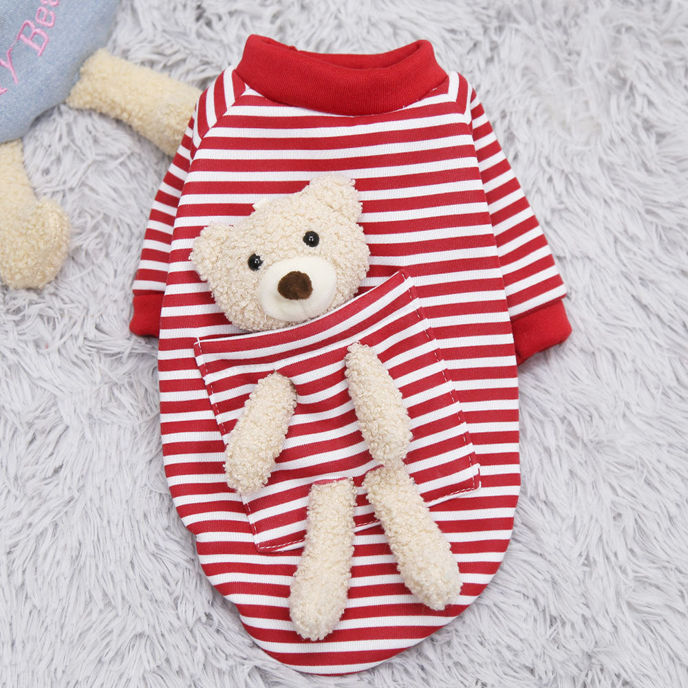 Small Dog Sweater With Warm Teddy Bear Winter Design
