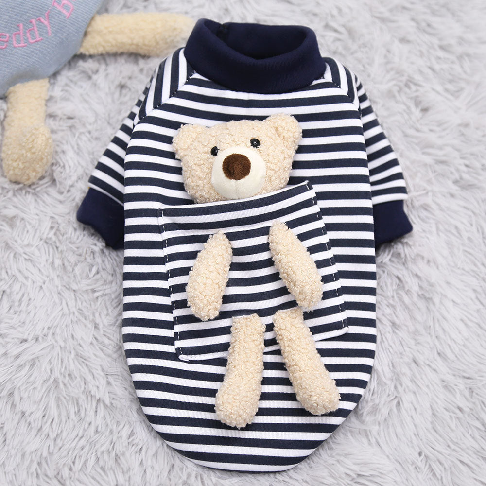 Small Dog Sweater With Warm Teddy Bear Winter Design