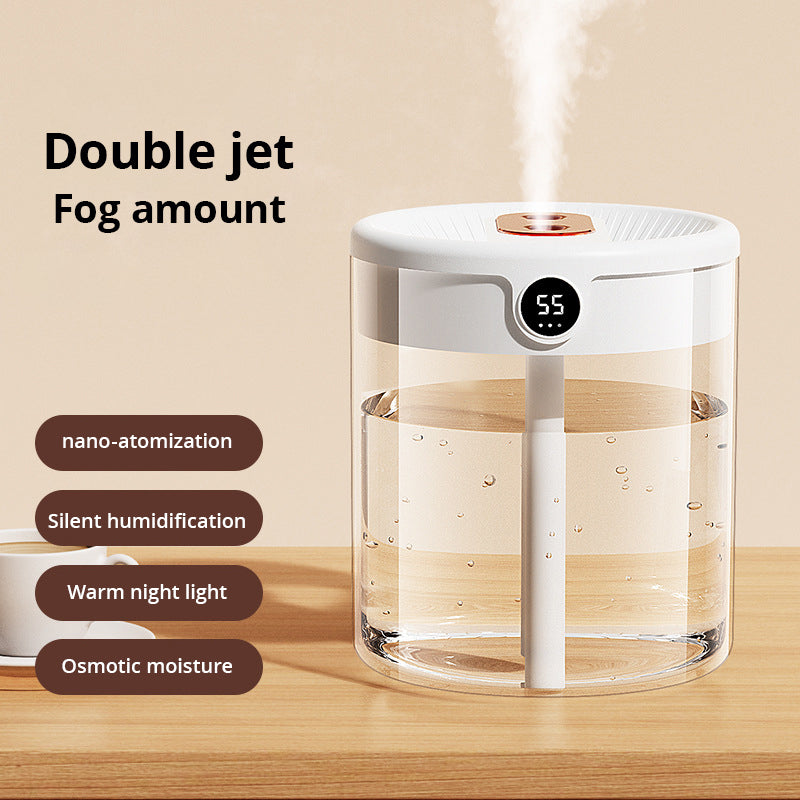 2L Double Spray Humidifier for Quiet Bedroom Moisture
