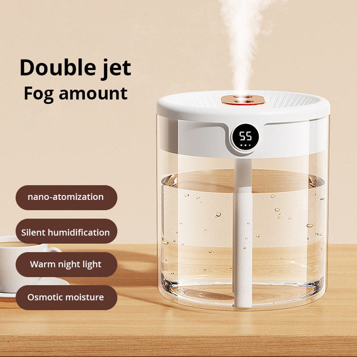 2L Double Spray Humidifier for Quiet Bedroom Moisture