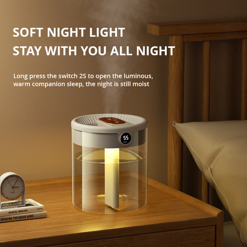 2L Double Spray Humidifier for Quiet Bedroom Moisture