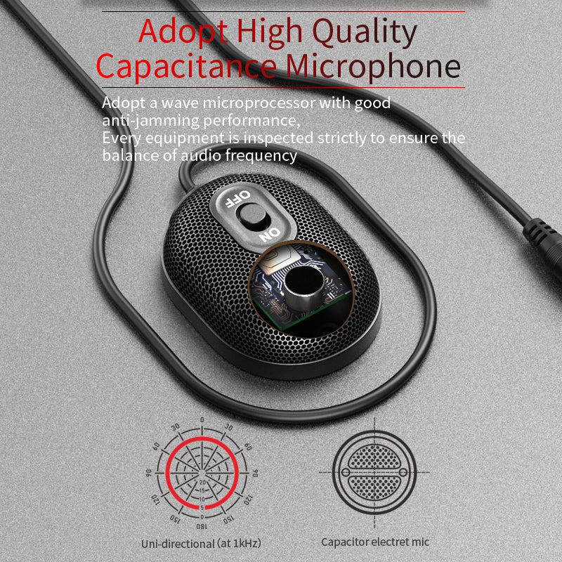 360° Conference Microphone with 3.5mm Plug for Group Calls