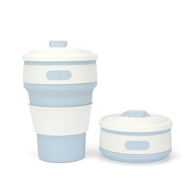 Collapsible Silicone Travel Cup, 350ml Folds Flat