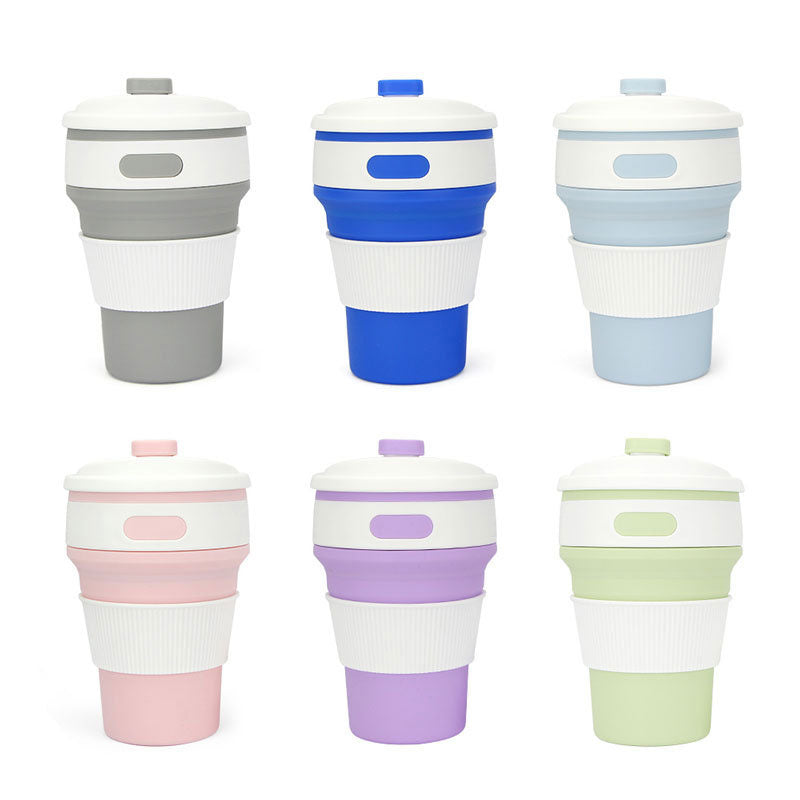 Collapsible Silicone Travel Cup, 350ml Folds Flat
