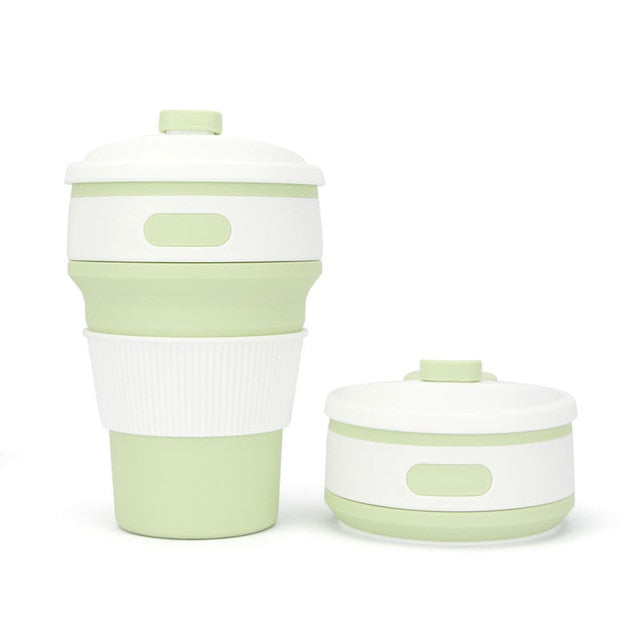 Collapsible Silicone Travel Cup, 350ml Folds Flat