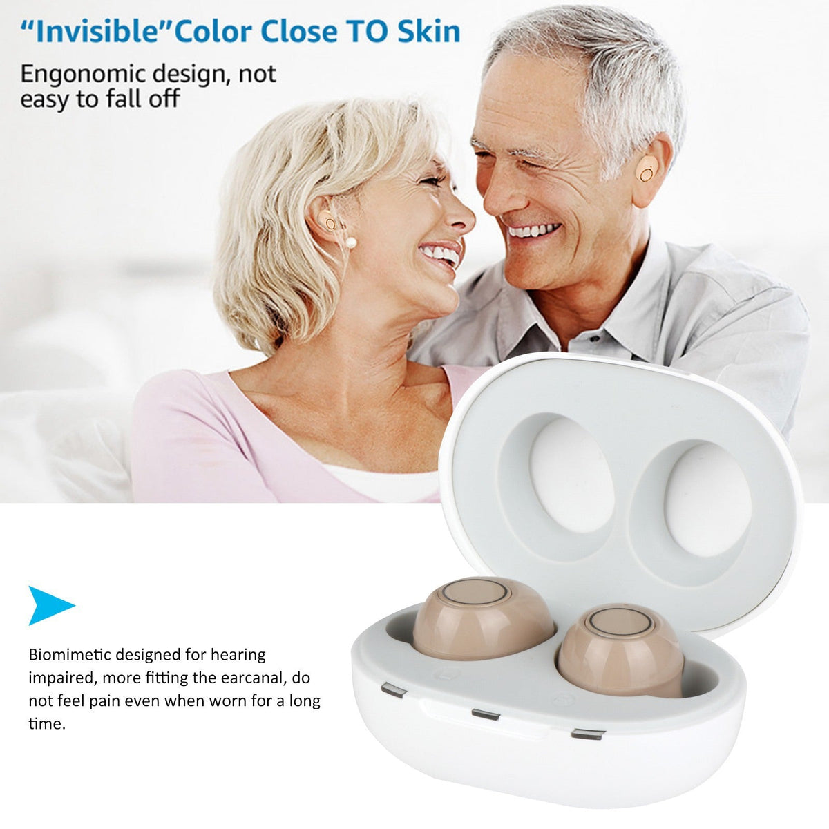 Skin-Tone Hearing Aid for Seniors: Discreet Comfort