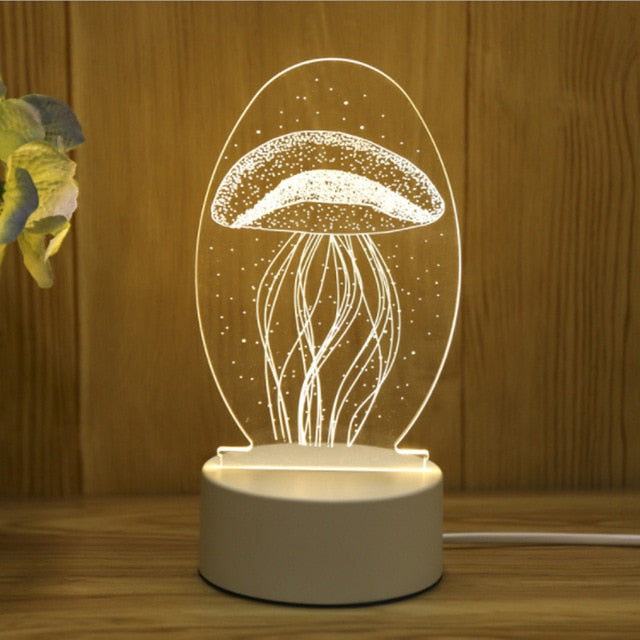 3D Acrylic Night Light for a Cozy Bedside Room Glow