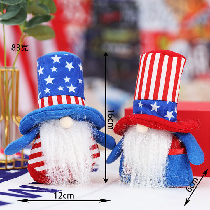 Patriotic Gnome Plush Decor for Festive Holiday Shelves