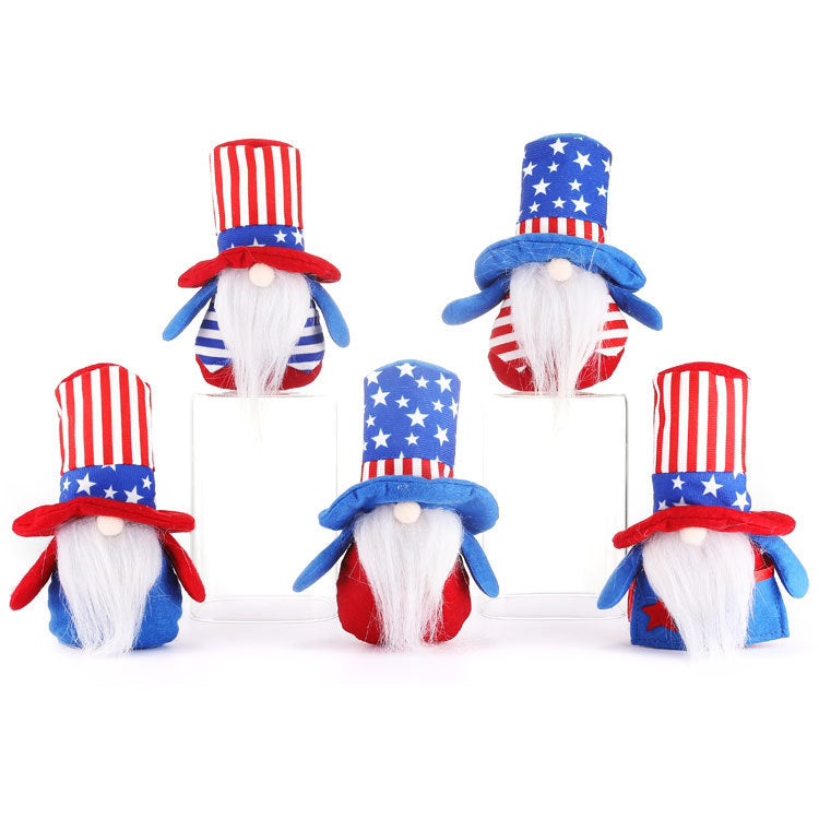 Patriotic Gnome Plush Decor for Festive Holiday Shelves