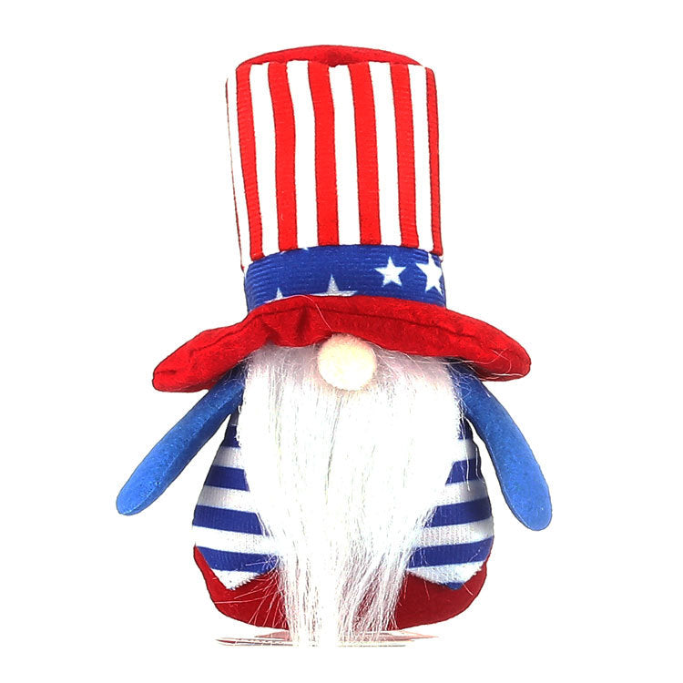 Patriotic Gnome Plush Decor for Festive Holiday Shelves