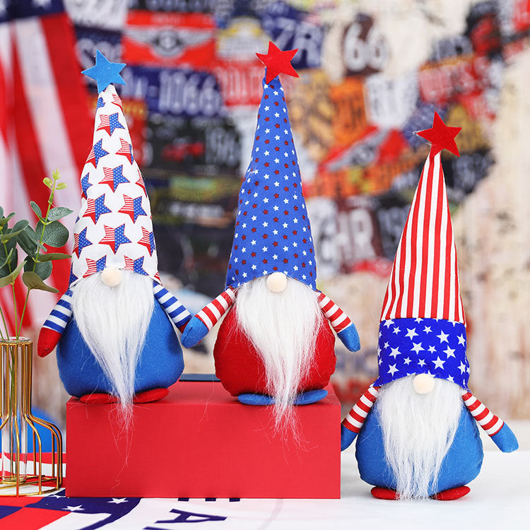 Fourth of July Gnome Trio Patriotic Tabletop Decor