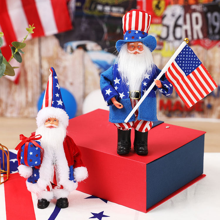 Patriotic Uncle Sam Figurine Set for July 4th Home Decor
