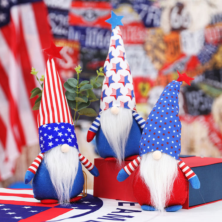 Fourth of July Gnome Trio Patriotic Tabletop Decor