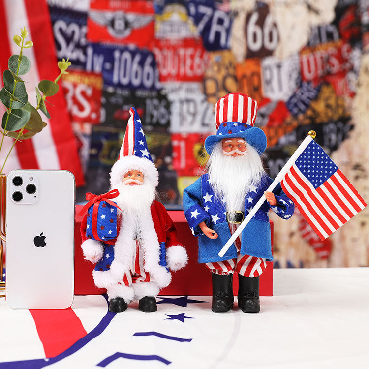 Patriotic Uncle Sam Figurine Set for July 4th Home Decor