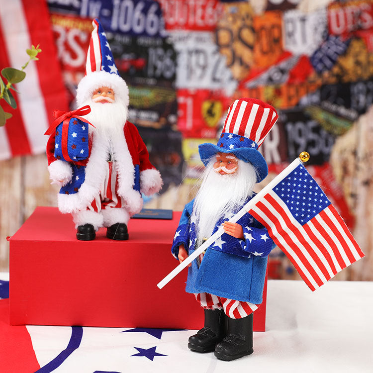 Patriotic Uncle Sam Figurine Set for July 4th Home Decor