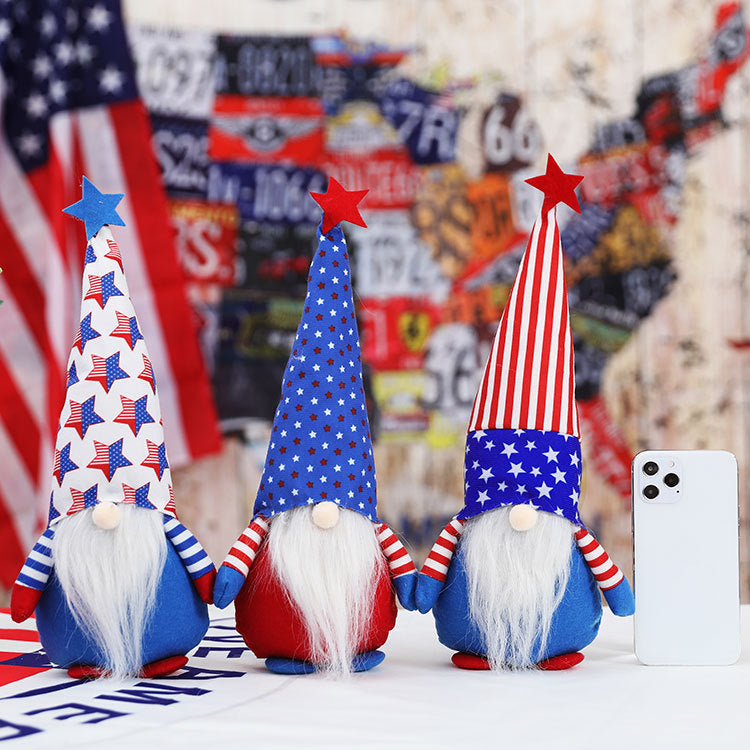 Fourth of July Gnome Trio Patriotic Tabletop Decor