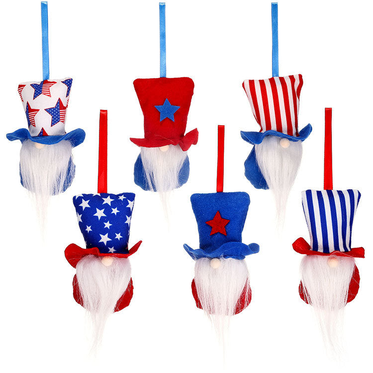Patriotic Gnome Ornament Set for Festive July 4 Decor