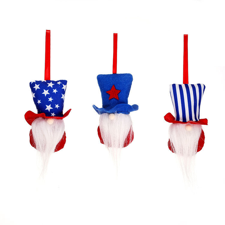 Patriotic Gnome Ornament Set for Festive July 4 Decor
