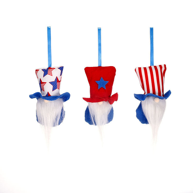 Patriotic Gnome Ornament Set for Festive July 4 Decor