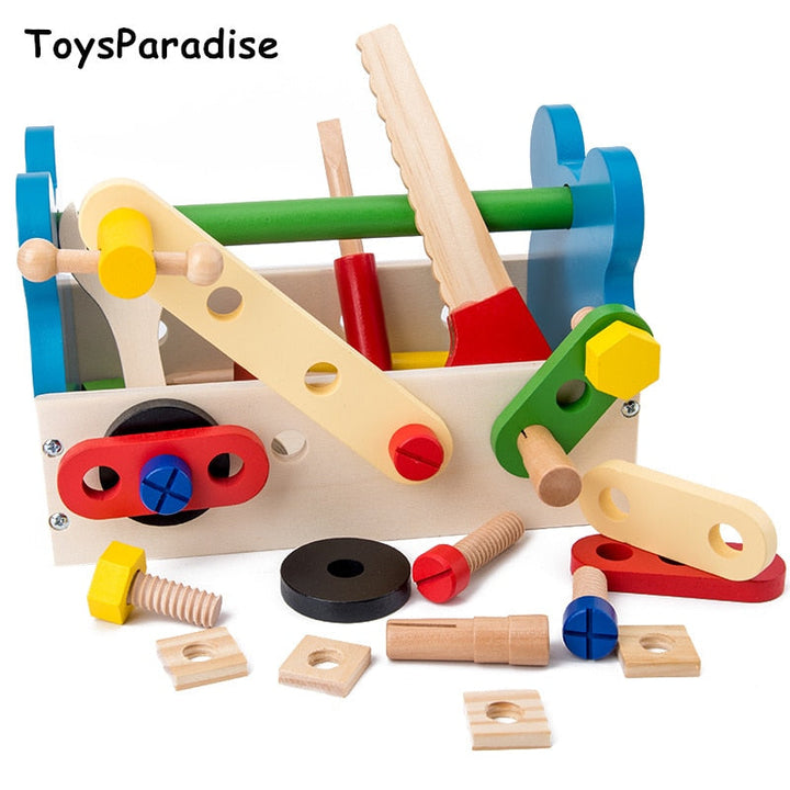 Wooden Pretend Play Tool Set for Fine-Motor Skills