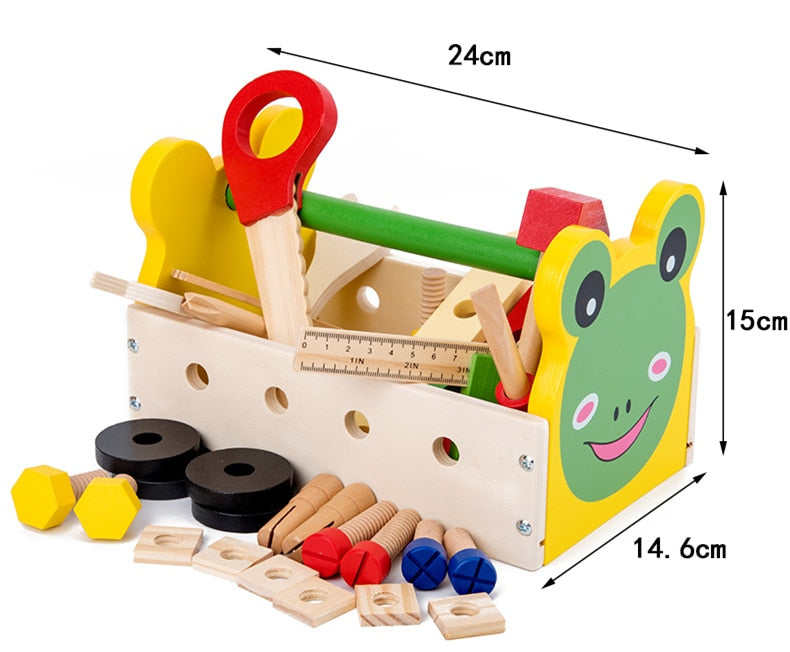 Wooden Pretend Play Tool Set for Fine-Motor Skills