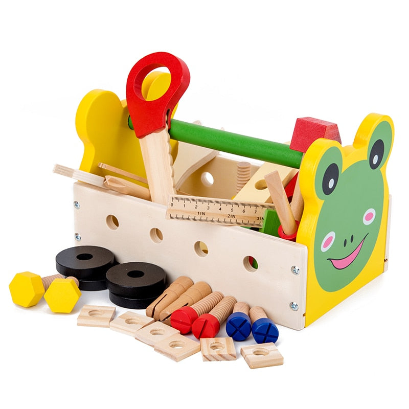 Wooden Pretend Play Tool Set for Fine-Motor Skills