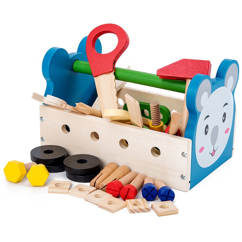 Wooden Pretend Play Tool Set for Fine-Motor Skills