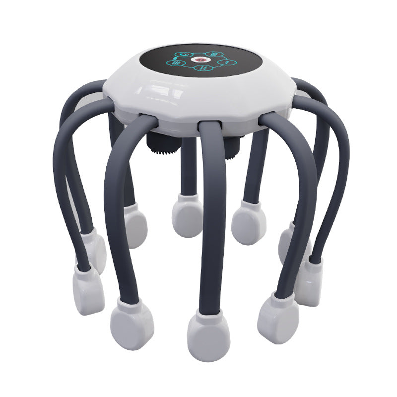 Electric Scalp Massager with 8 Silicone Arms for Stress