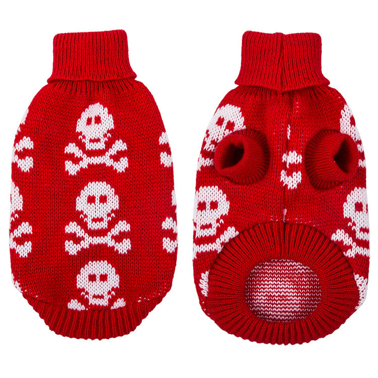 Small Dog & Cat Sweater for Cozy Autumn Halloween Style