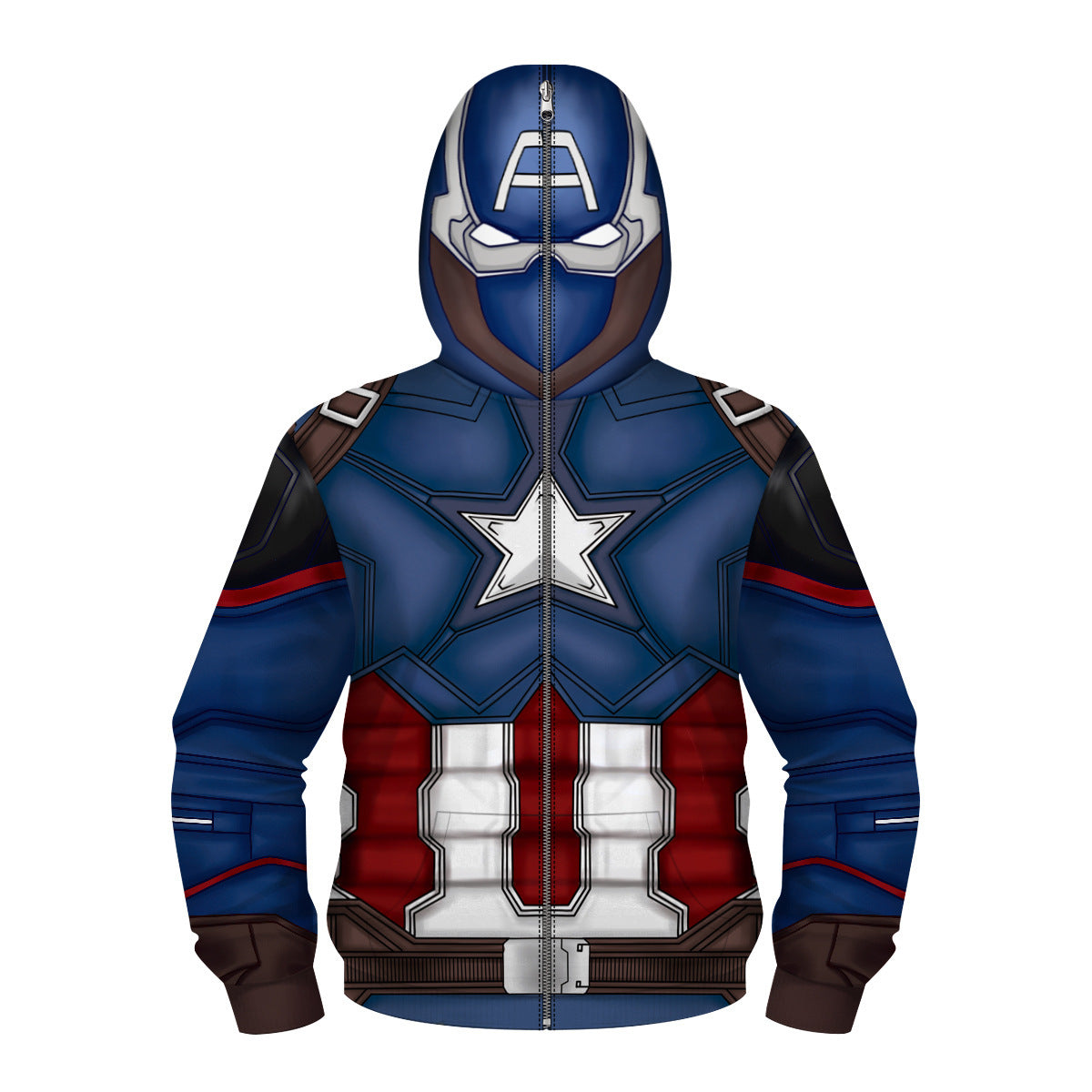 Kids Superhero Costume Hoodie With 3D Printed Mask