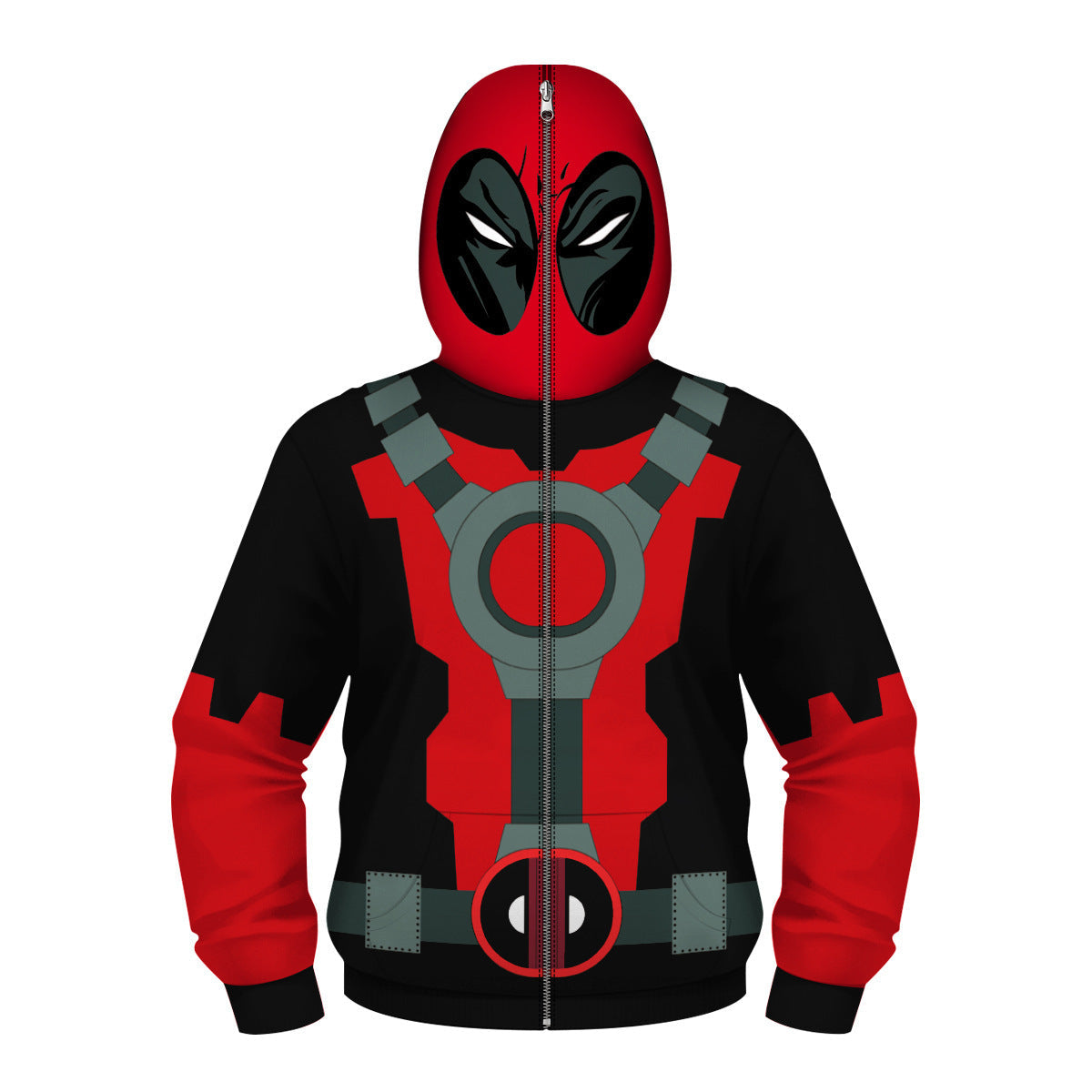 Kids Superhero Costume Hoodie With 3D Printed Mask
